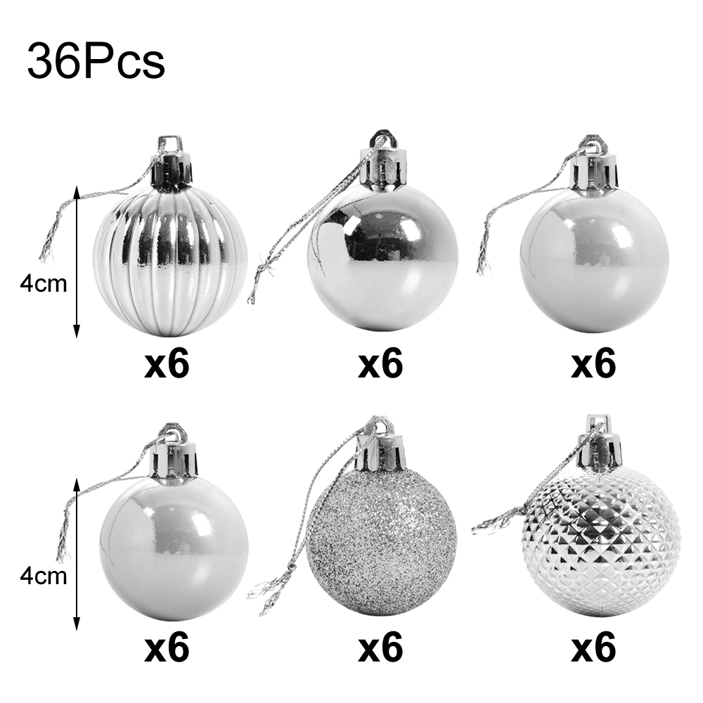 Living and Home Silver Bauble 36 Pack Image 9