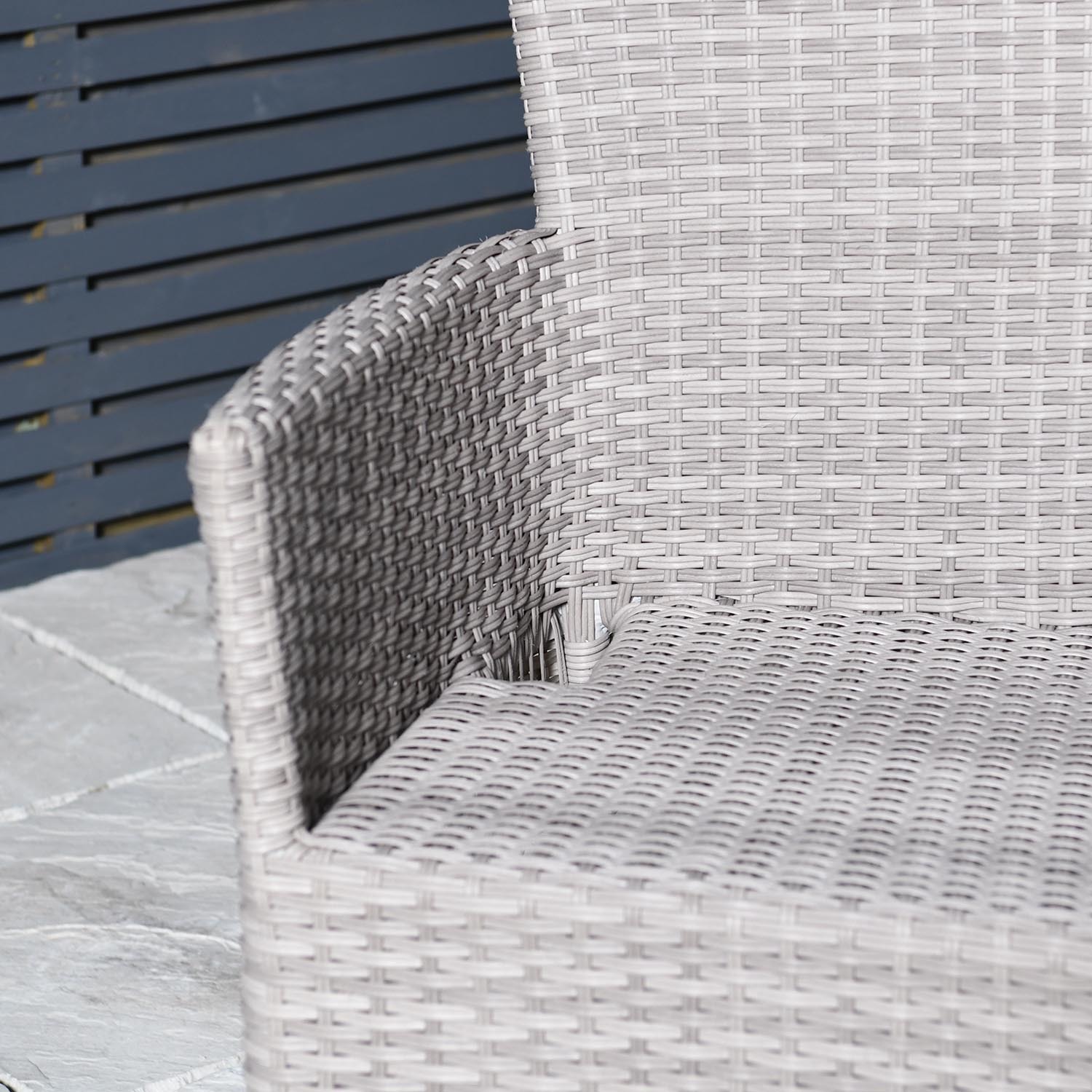 Malay Madrid Polyester Rattan 4 Seater Dining Set Grey Image 6