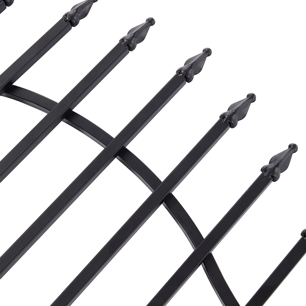 Living and Home Wave Design 2.6ft 5 Pack Metal Garden Fence Panel Image 4