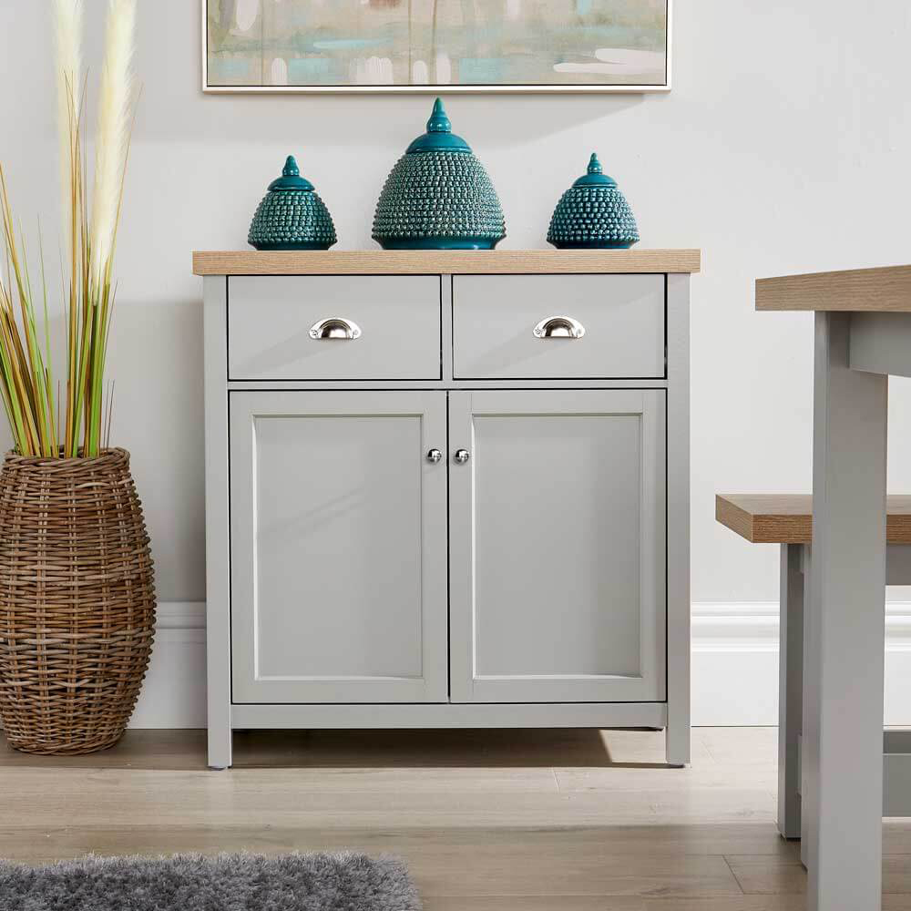 Home Source Avon 2 Door 2 Drawer Grey Cupboard Image 9
