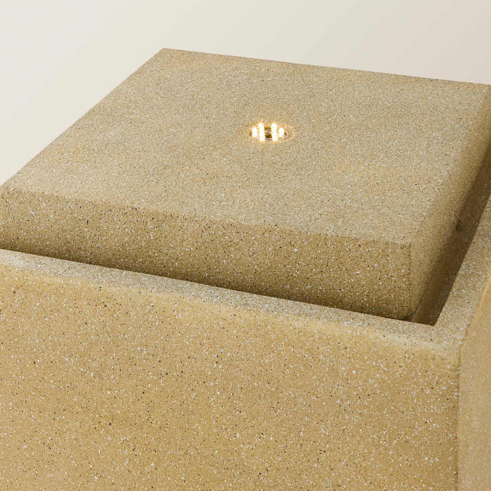 ValueLights Natural Square Solar LED Outdoor Water Fountain Feature Image 5