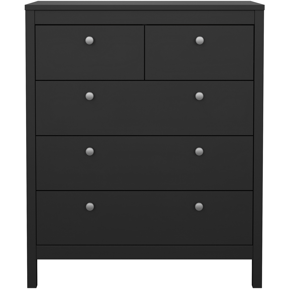 Florence Madrid 5 Drawer Matt Black Chest of Drawers Image 3