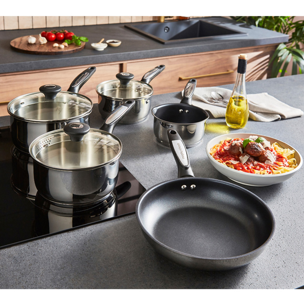 Morphy Richards Graphite Stainless Steel 5 Piece Pouring Spout Pan Set Image 2