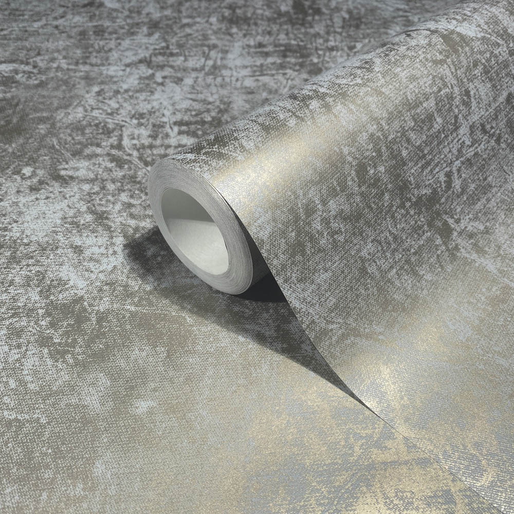 Galerie Industrial Effects Metallic Muted Gold and Blue Grey Wallpaper Image 2