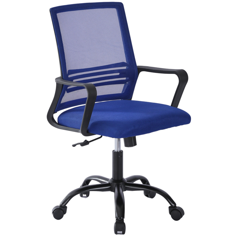Blue Swivel Height Adjustable Mesh Back Office Chair Image 2