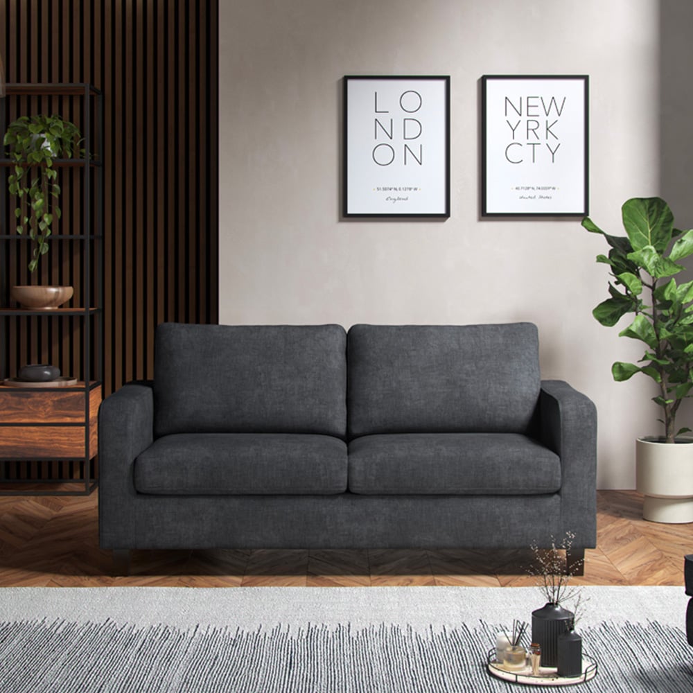 Monroe 3 Seater Turin Grey Sofa Image 3