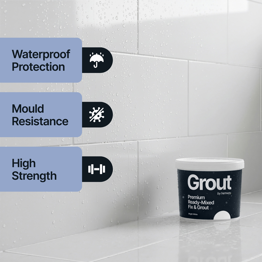 Hemway Bright White Ready-Mixed Grout and Fix Adhesive 4.5kg Image 3