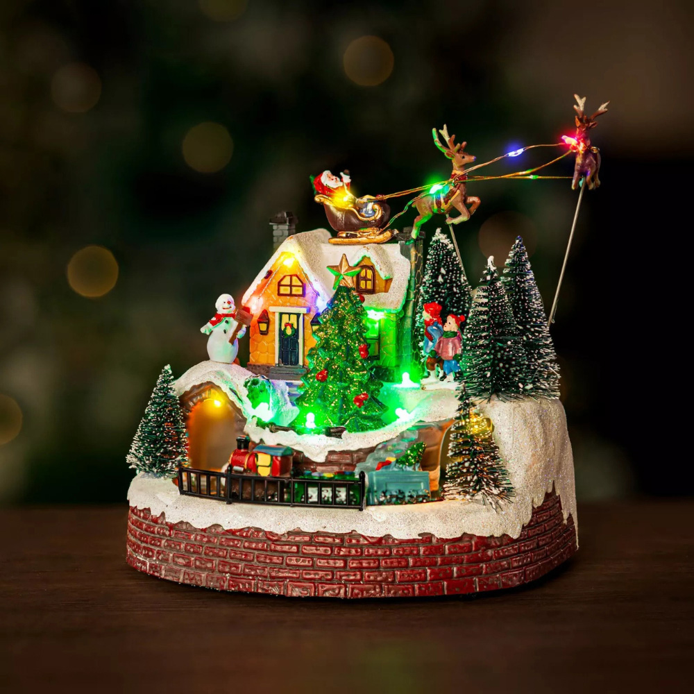 Marco Paul LED Santa Sleigh Christmas Village Scene Decoration Image 2
