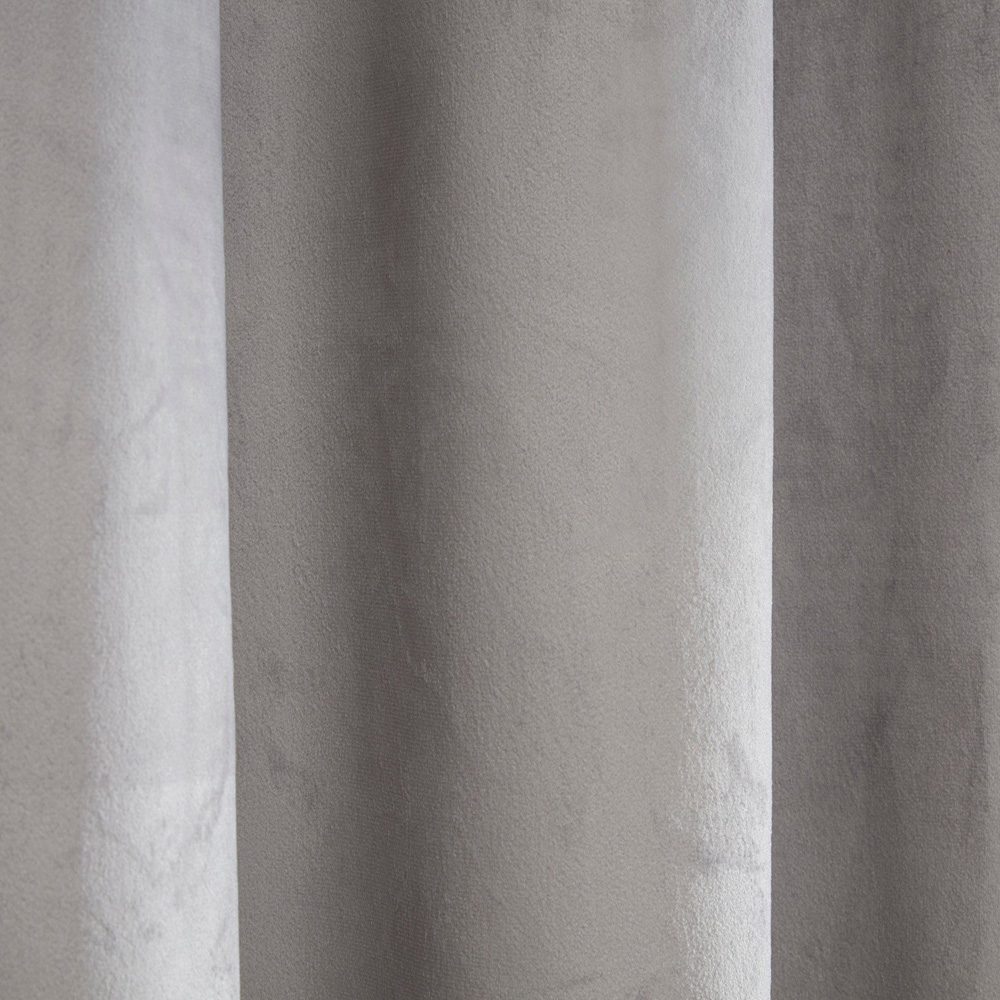 Divante Vermont Silver Velvet Blackout Curtains 168 x 137cm Image 3