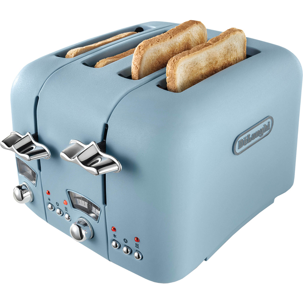 De'Longhi Argento DL3018 Blue 4 Slice Toaster Image 3