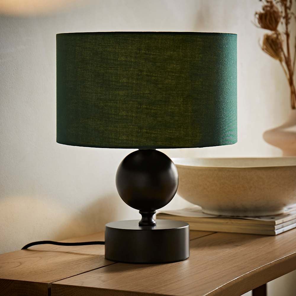 ValueLights Anthony Green Drum Shade Candlestick LED Table Lamp with Bulb Image 3