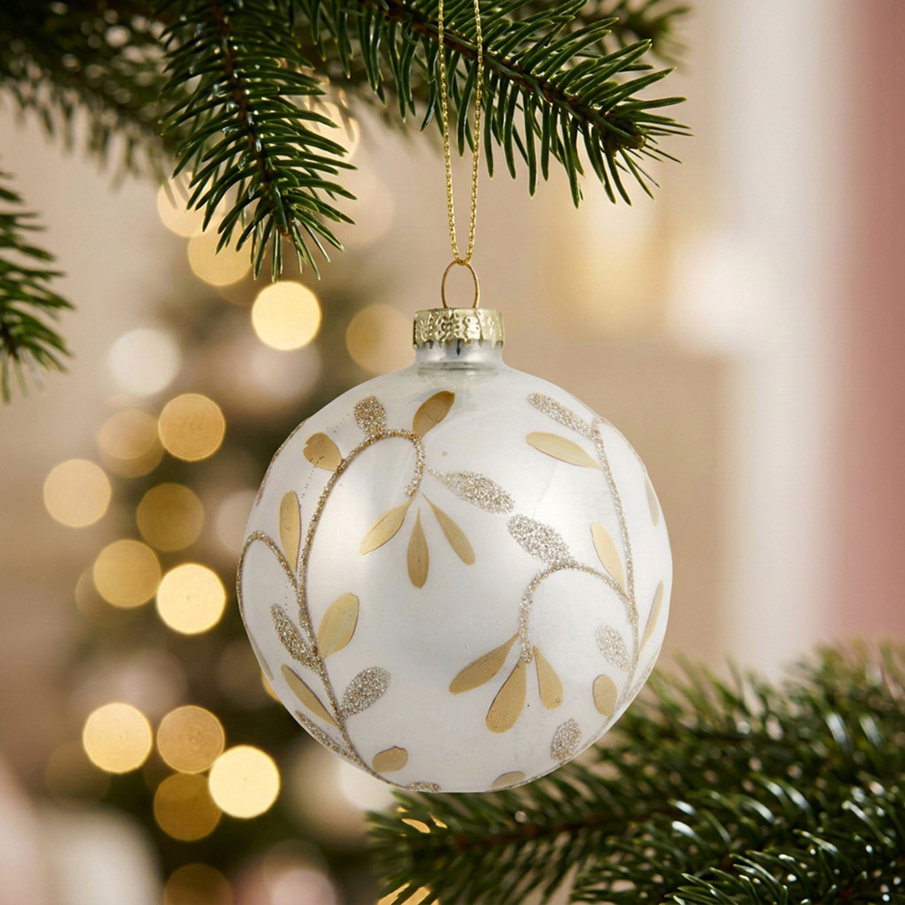 Clear Leaf Design Assorted Bauble - Clear Image 6