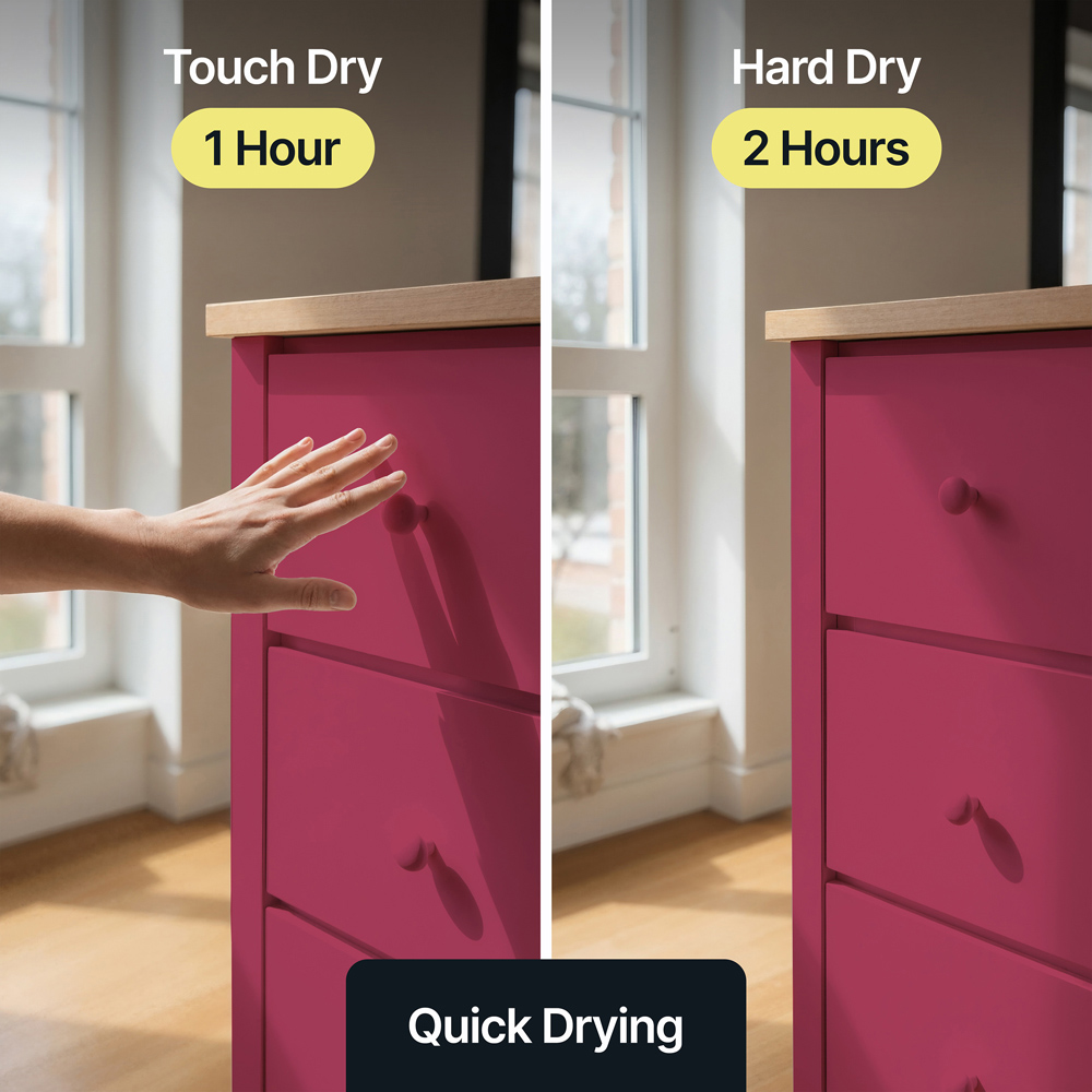 Hemway Berry Pink Furniture and Walls Matt Chalk Paint 1L Image 7