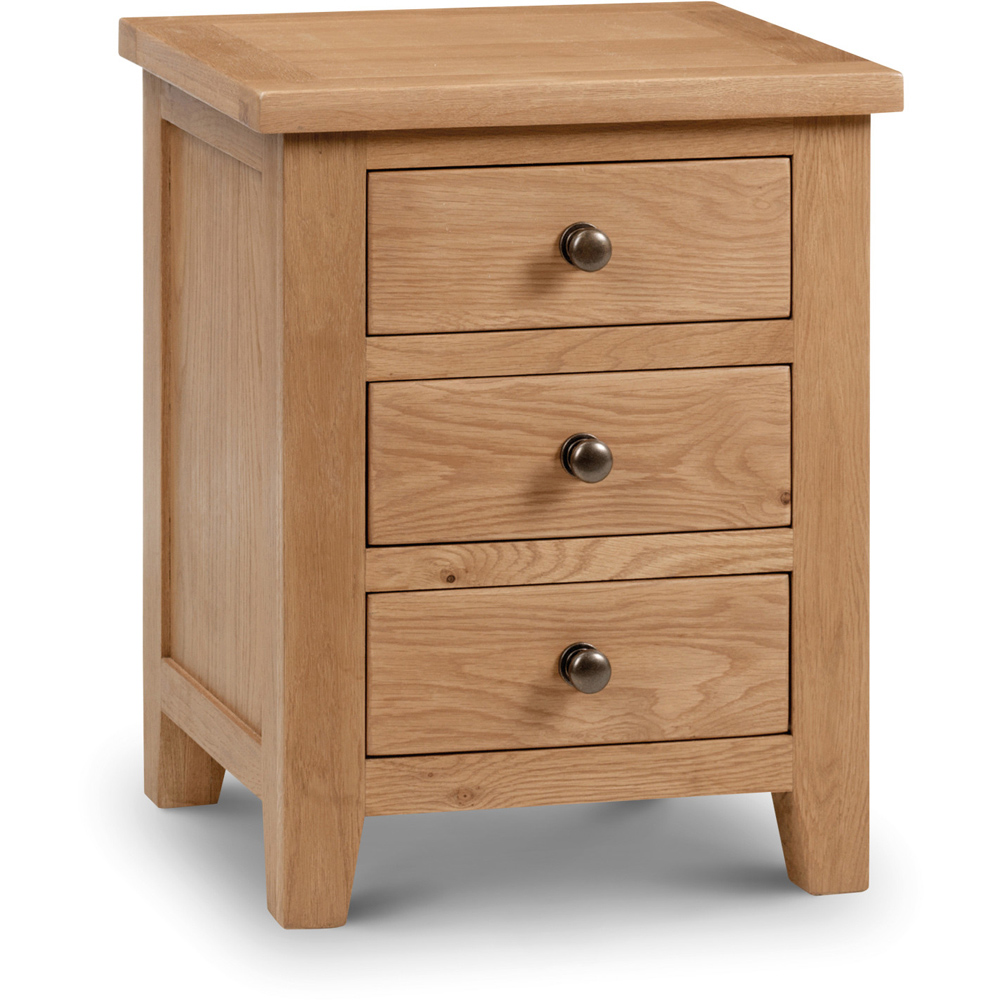 Julian Bowen Marlborough 3 Drawer White Oak Bedside Table Image 2