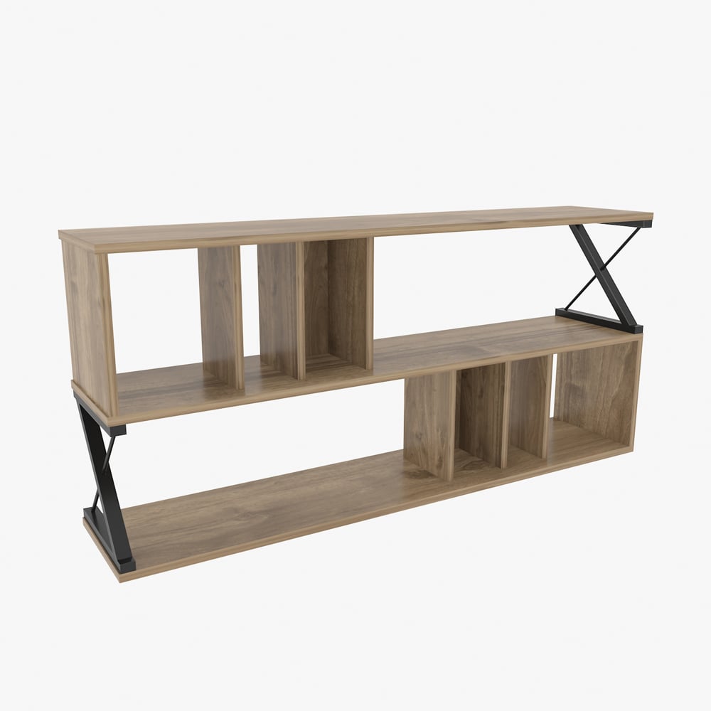 Decorotika Termas 8 Shelf Walnut and Black TV Unit Image 3