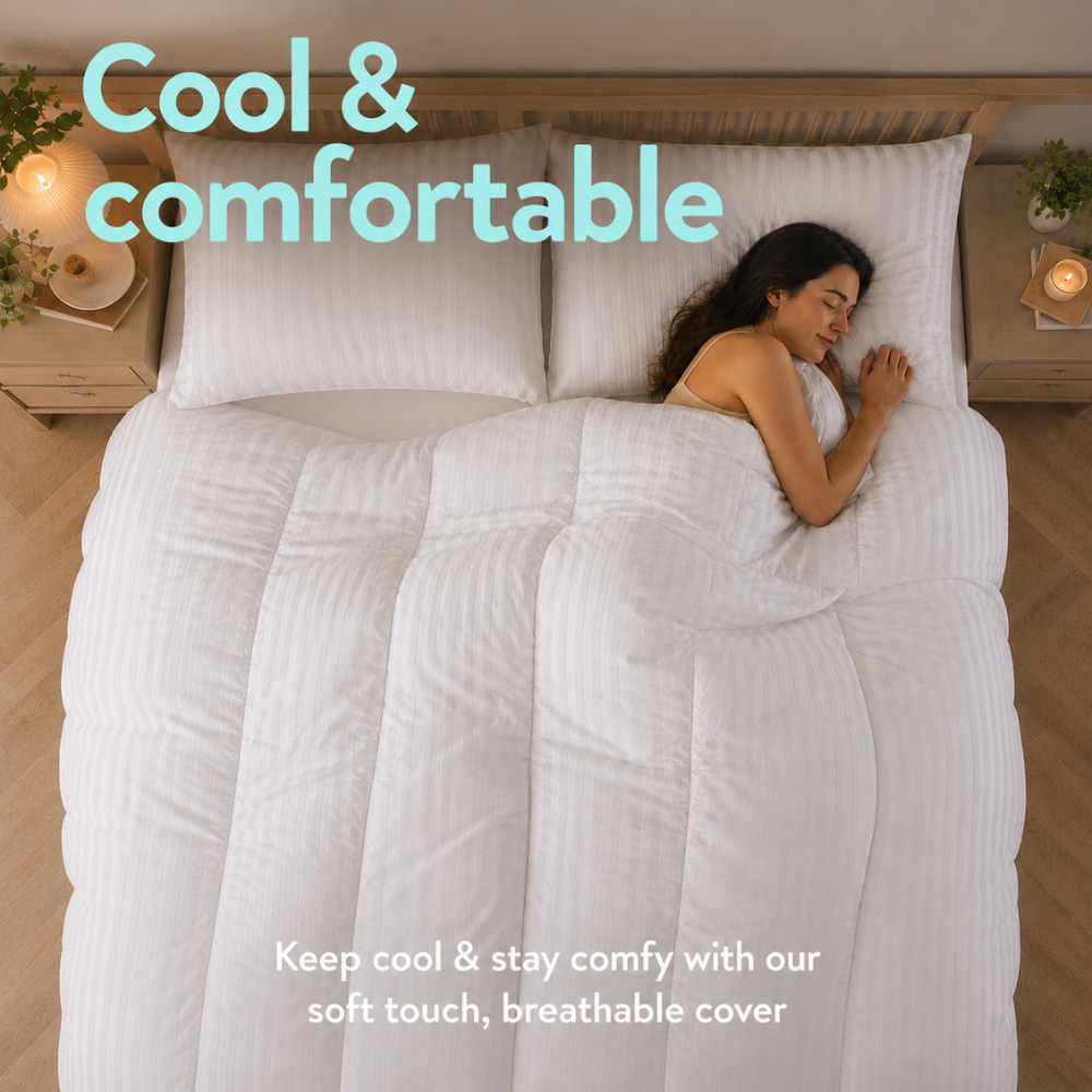 MHG Living King Size Summer Lightweight Hollowfibre Duvet Set 4.5 Tog Image 6