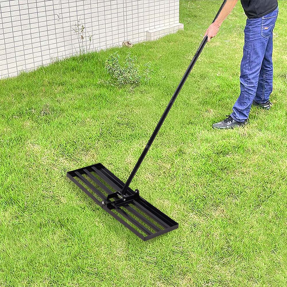 Living and Home Garden Lawn Levelling Rake with Detachable Long Handle 114 x 25 x 213cm Image 2