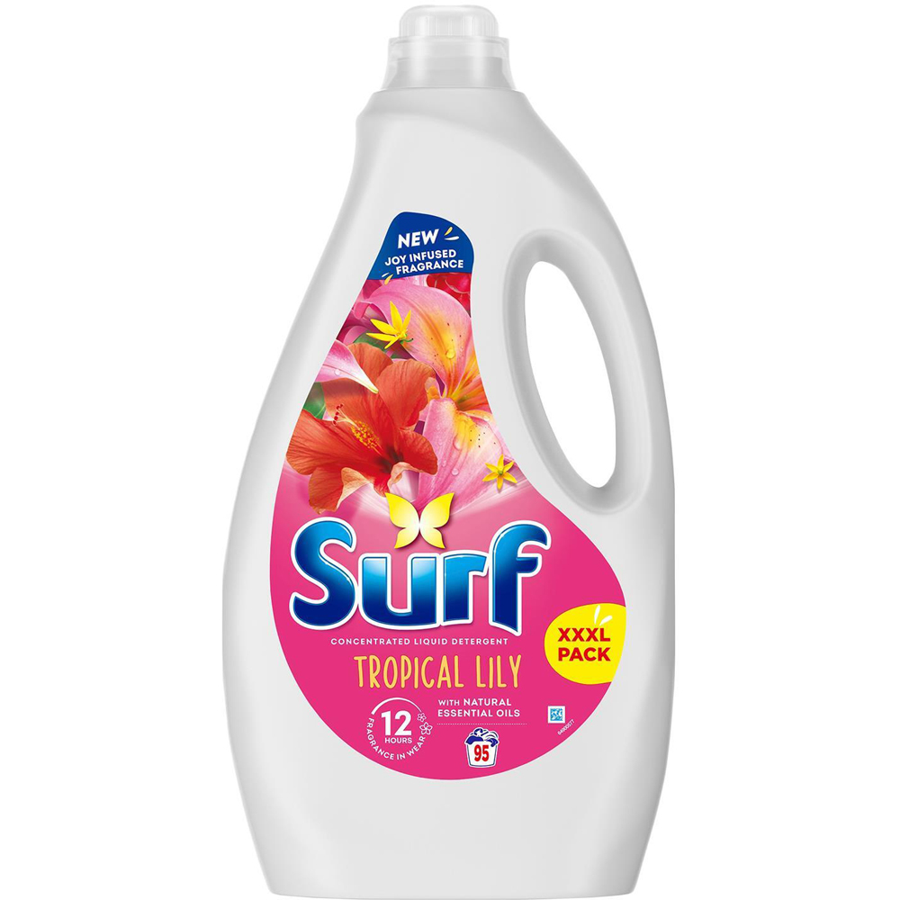Surf Tropical Lily Concentrated Liquid Laundry Detergent XXXL 95 Washes 2.565L 4 Pack Image 2