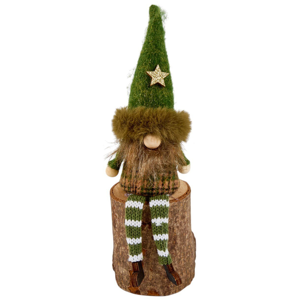 Woodland Gonk On Log Decoration Brown Image 8
