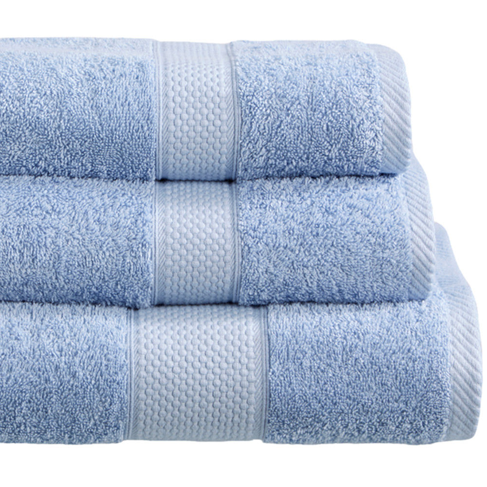 Imperial Hotel Quality Light Blue Combed Cotton Turkish Bath Mat Image 2