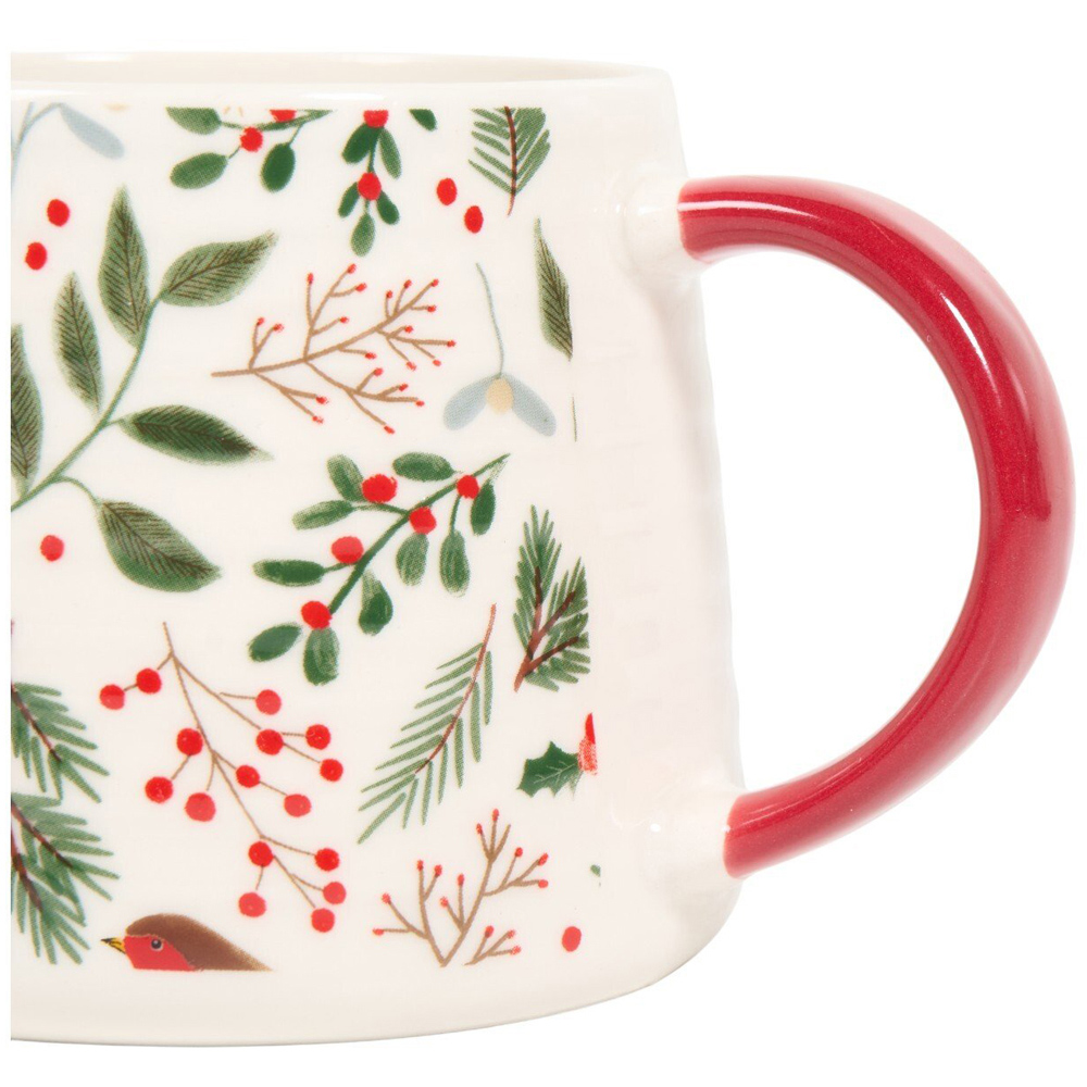 Merry Robin Ribbed Mug Image 8