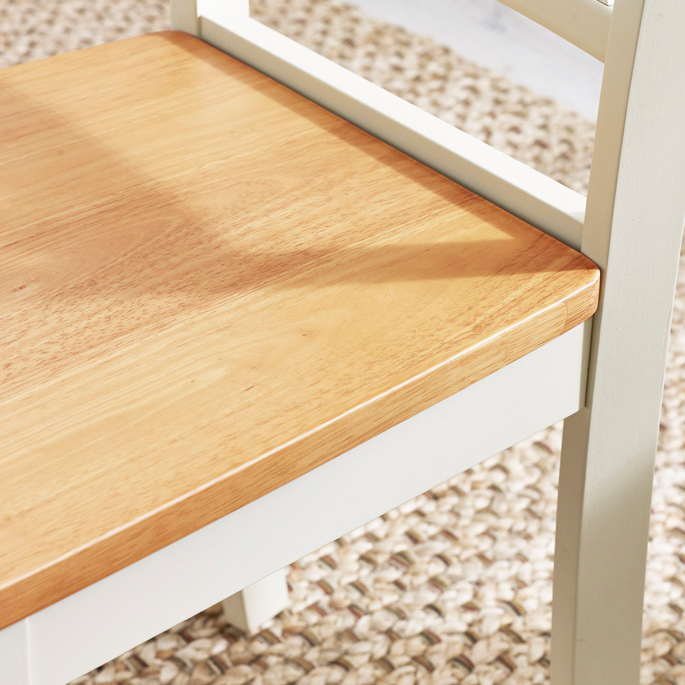 Furniturebox Marros Set of 2 Cream and Oak Effect Solid Wood Crossback Dining Chairs Image 2