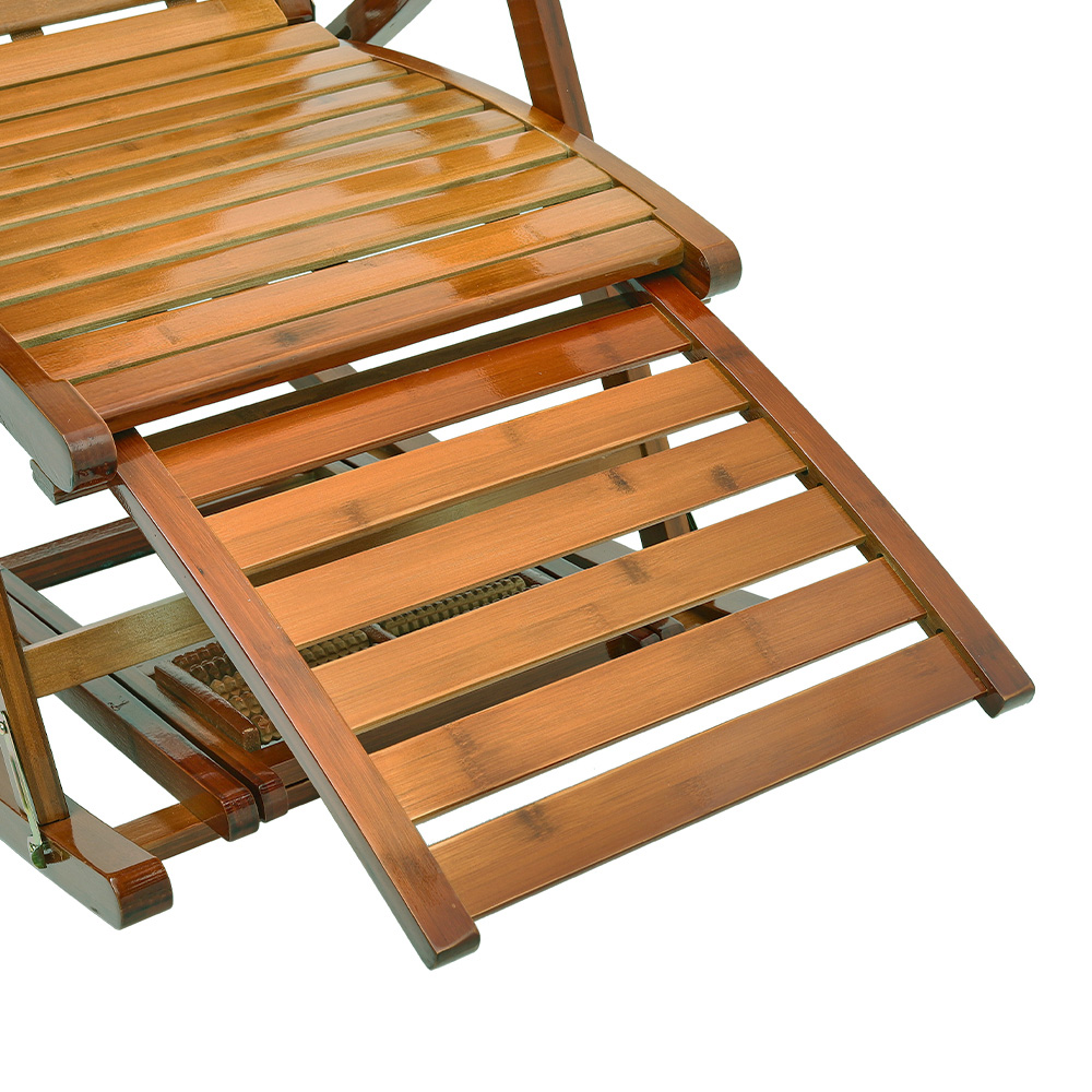 Living and Home Bamboo Foldable Rocking Chair Recliner Image 6