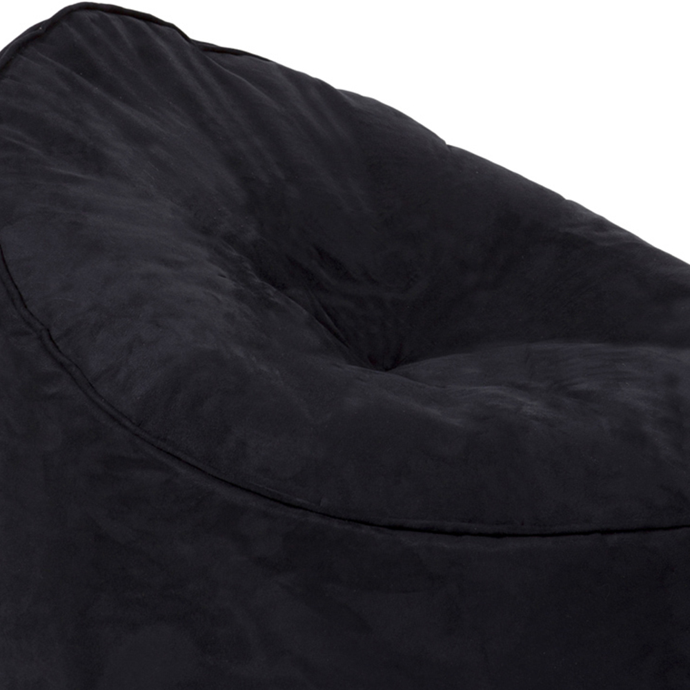 Kaikoo Black Brushed Faux Suede Bean Bag Chair Image 3