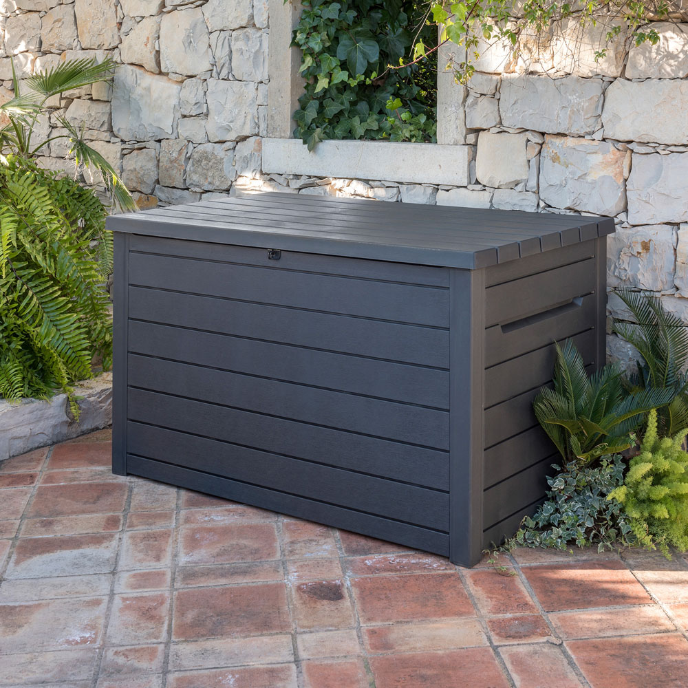 Keter XXL Anthracite Wood Effect Outdoor Deck Box 870L Image 2