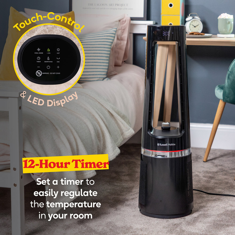 Russell Hobbs Black Bladeless Cool and Heat Fan with Remote Image 5