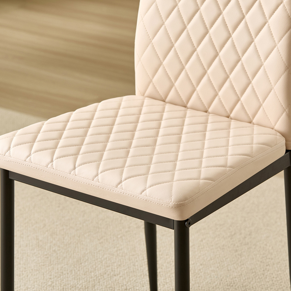 Indoor Living New York Emily 4 Seater Leather Dining Set Champagne Image 4