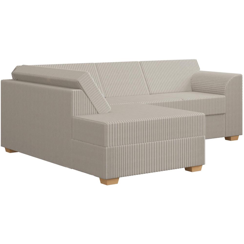 Modo 3 Seater Stone Jumbo Cord Left Hand Fixed Back L-Shape Corner Sofa Image 2