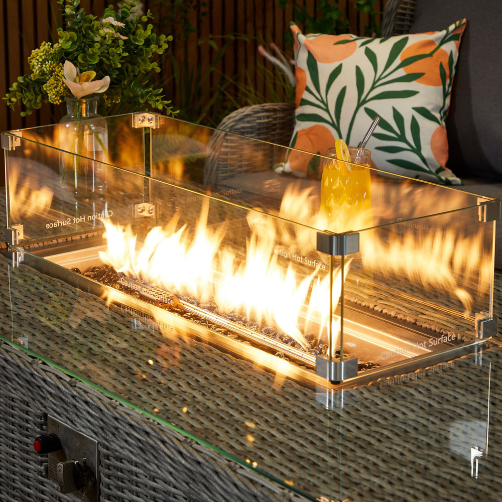 Furniture One 7 Seater Rattan Garden Furniture with Fire Pit Table Image 3