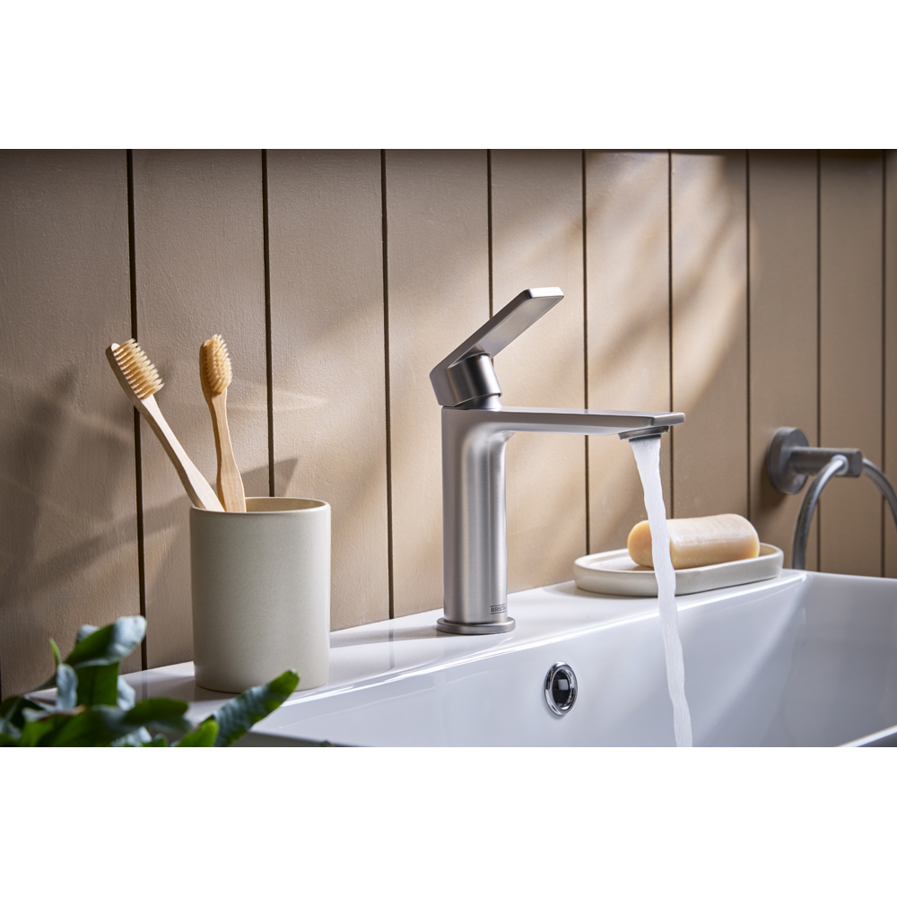 Bristan Frammento Gunmetal Grey Cool Start Basin Mixer with Clicker Waste Image 4