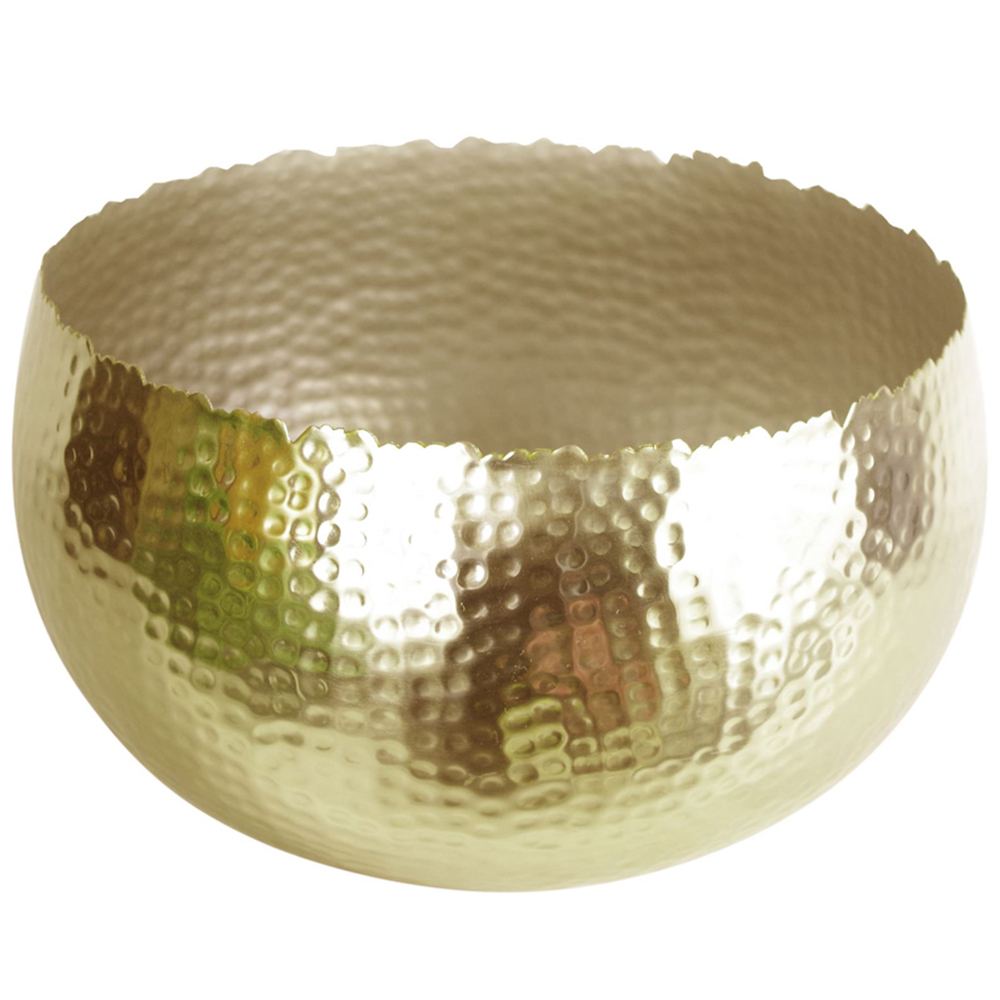 Leaf Artificial Orchid Plant in Metal Golden Bowl Planter 3 Pack Image 2