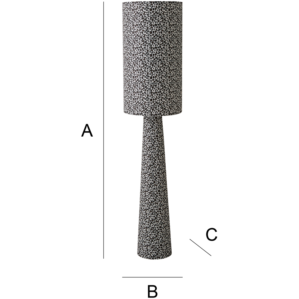 ValueLights Bertie Leopard Print Full Fabric Midi LED Floor Lamp Image 8