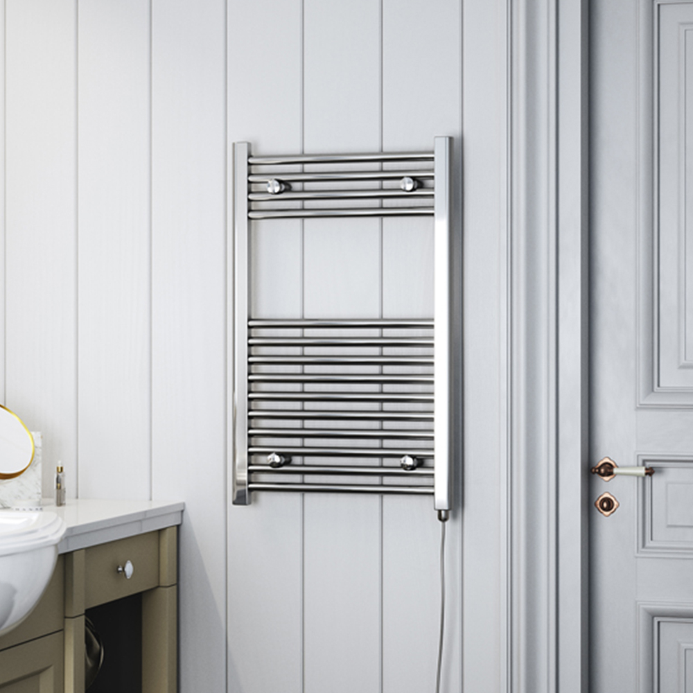 Terma Leo E 682BTU Chrome Electric Fixed Temperature Towel Rail 800 x 500mm Image 5