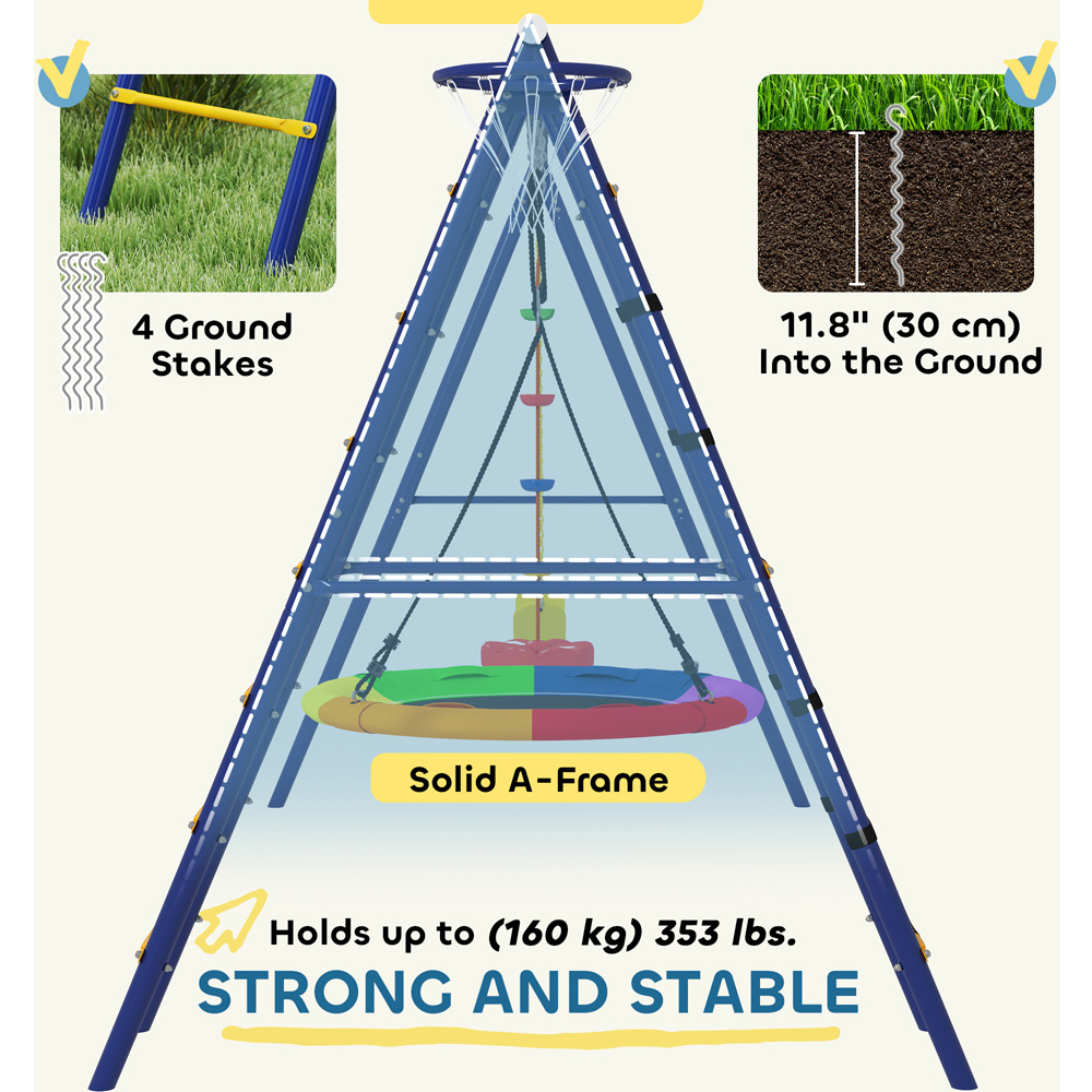 AIYAPLAY 6 in 1 Kids Swing Set Image 6