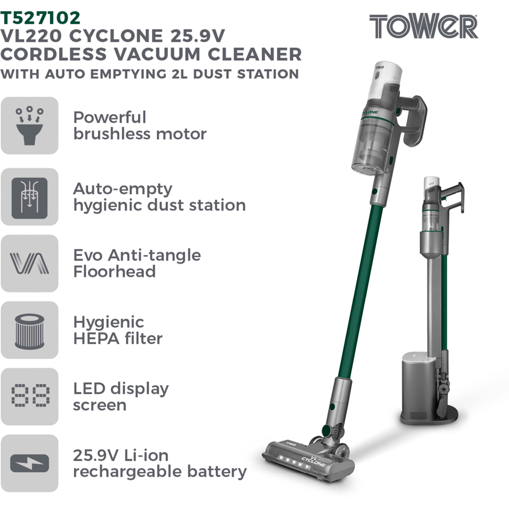 Tower VL220 Cyclone Dust Master Vacuum Station 25.9V Image 7