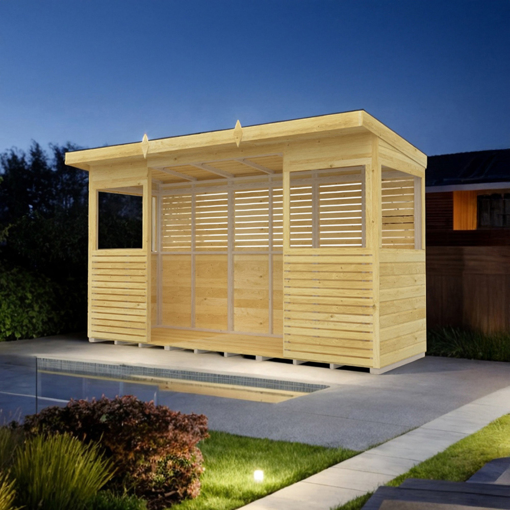 DIY Sheds 12 x 4ft Pressure Treated Tongue and Groove Timber Outdoor Kitchen Shelter Image 2