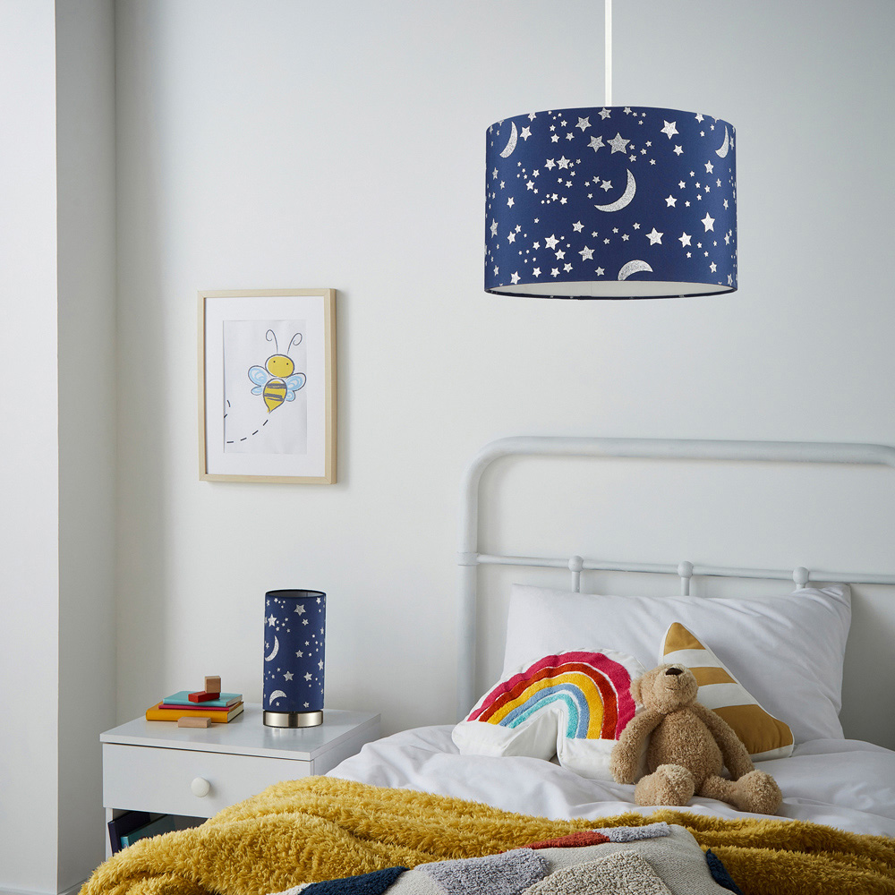 Glow Easyfit Navy Moons and Stars Lamp Shade Image 5