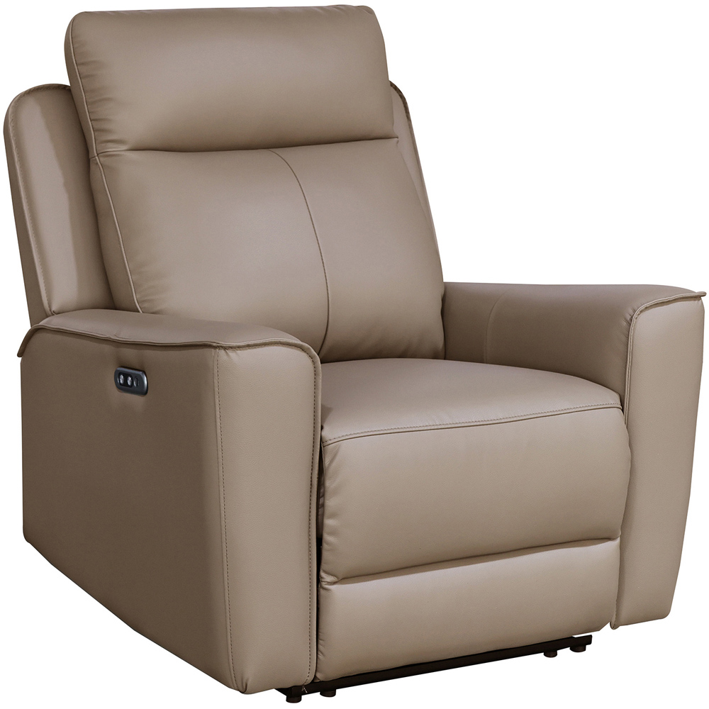 Aspire Elmhurst Mushroom Leather 5 Seater Power Recliner Sofa Set Image 5