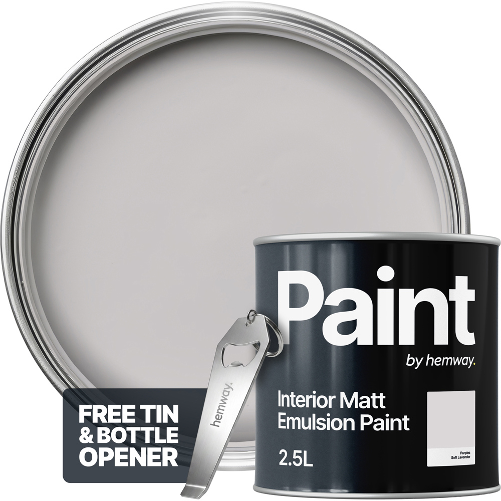 Hemway Soft Lavender Interior Matt Acrylic Emulsion Paint 2.5L Image 4