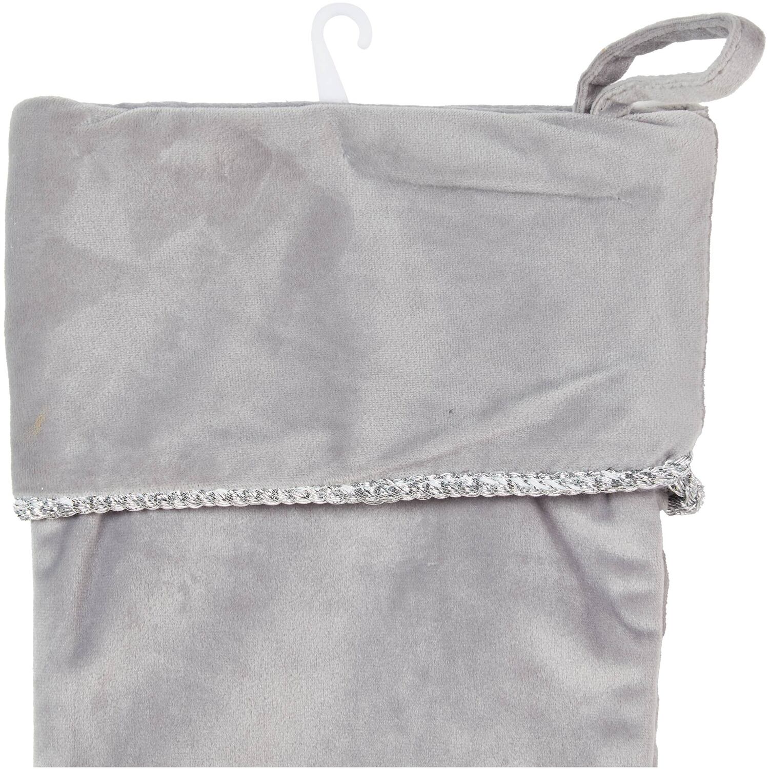 Grey Silver Snowflake Stocking - Grey Image 2