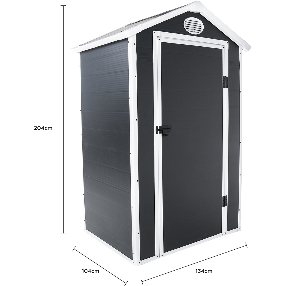 Charles Bentley 4.4 x 3.4ft Grey Plastic Garden Shed Image 8