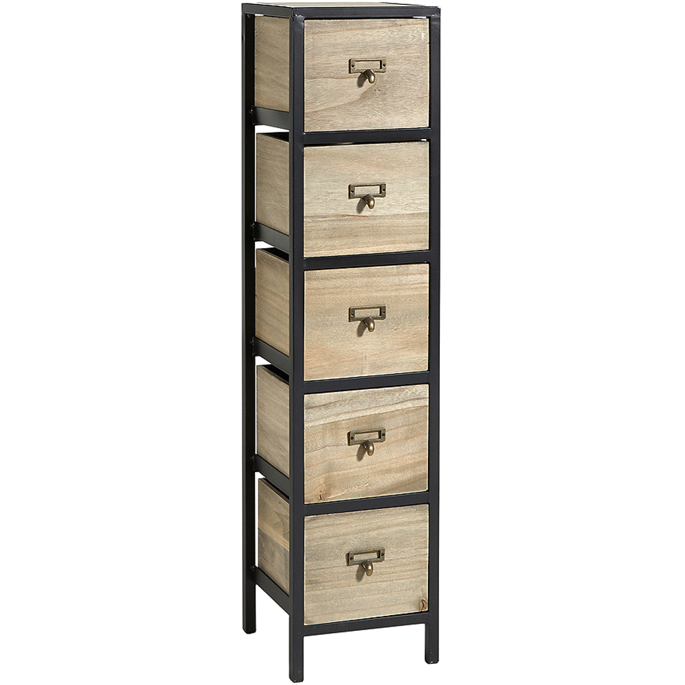 Home Source Derwent 5 Drawer Solid Wood Chest of Drawers Image 2