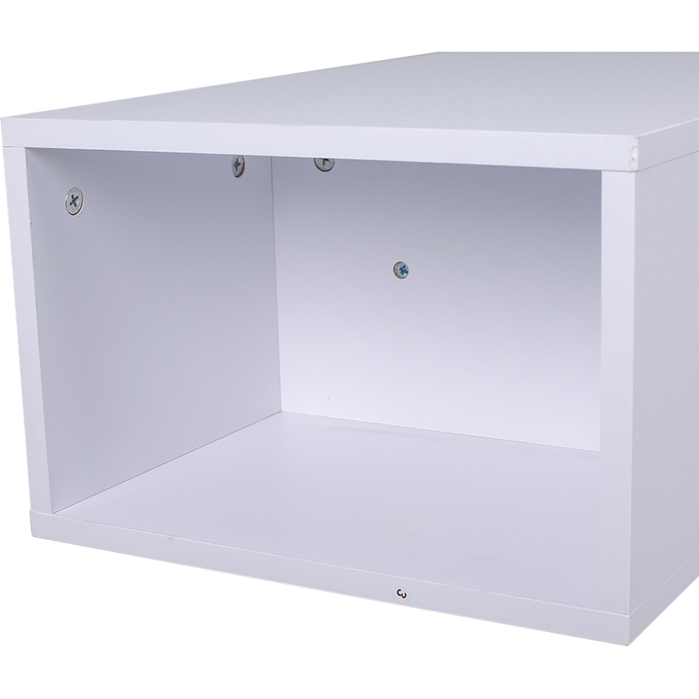 Living and Home 3 Shelf White Wall Mounted TV Stand Open Storage Image 3