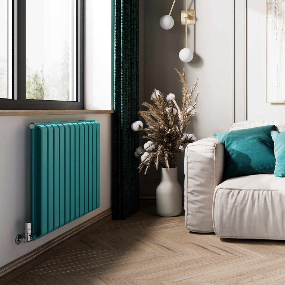 Terma Warp Room 2960 BTU Matt Teal Radiator 630 x 785mm Image 6