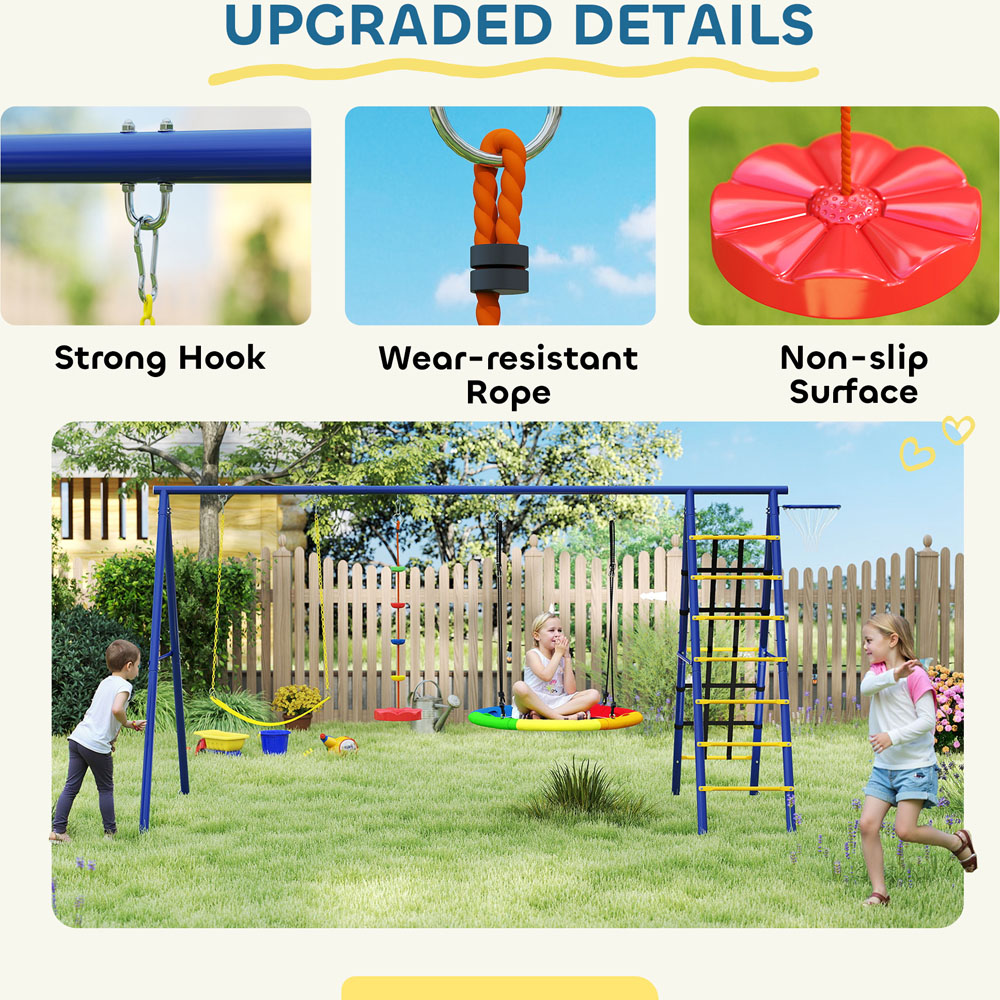AIYAPLAY 6 in 1 Kids Swing Set Image 8