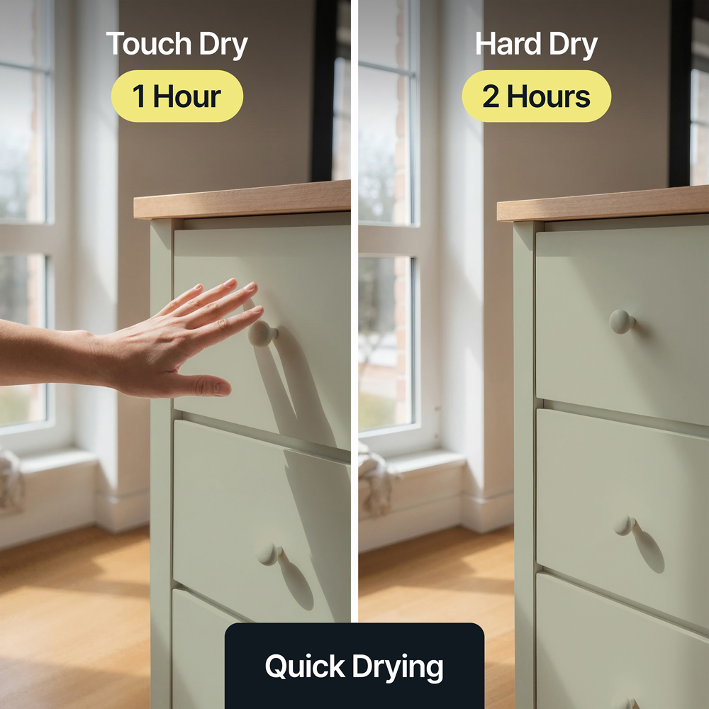 Hemway Olive Green Furniture and Walls Matt Chalk Paint 1L Image 7